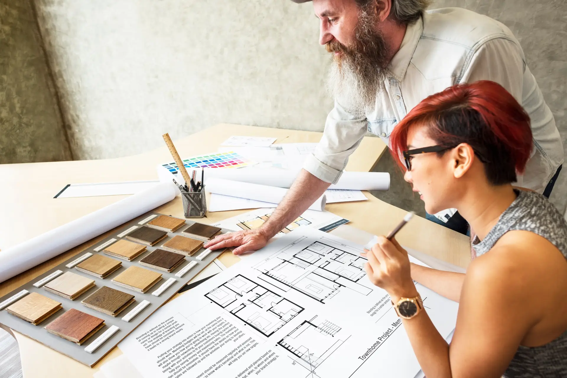 Design Studio Architect Creative Occupation Meeting Blueprint Co